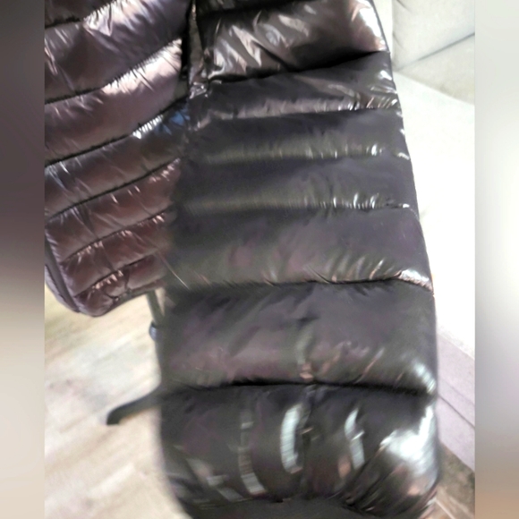 BoohooMAN Recycled High Shine Quilted Zip Through Jacket Size L Black - Picture 3 of 9